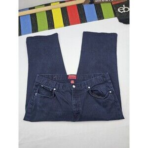 Vintage Chaps Womens Cropped Jeans Straight Leg High Rise Size 14 Dark Wash